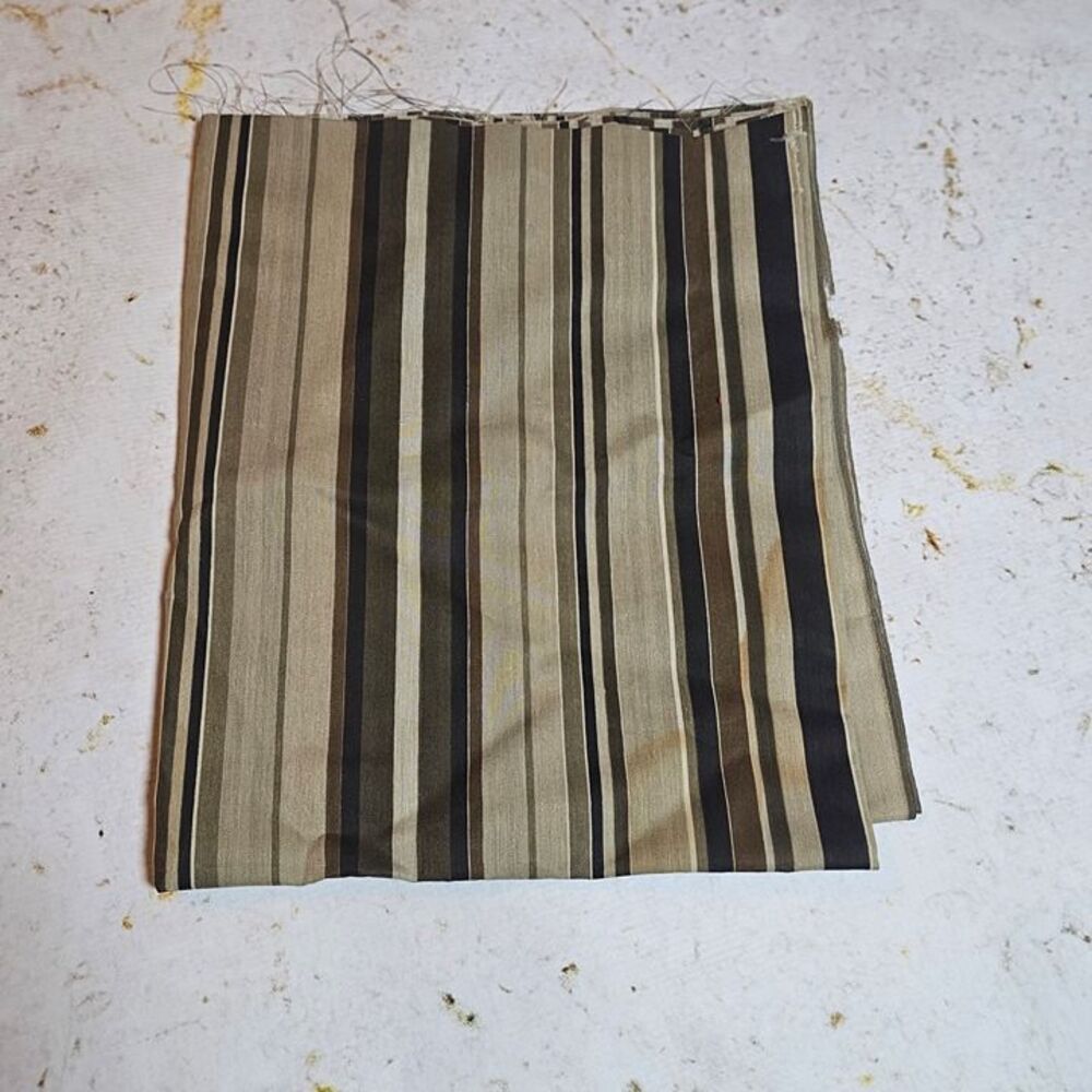 Striped Fabric – 46" x 54" Brown/Black/Tan Neutral Tones | Some Stain